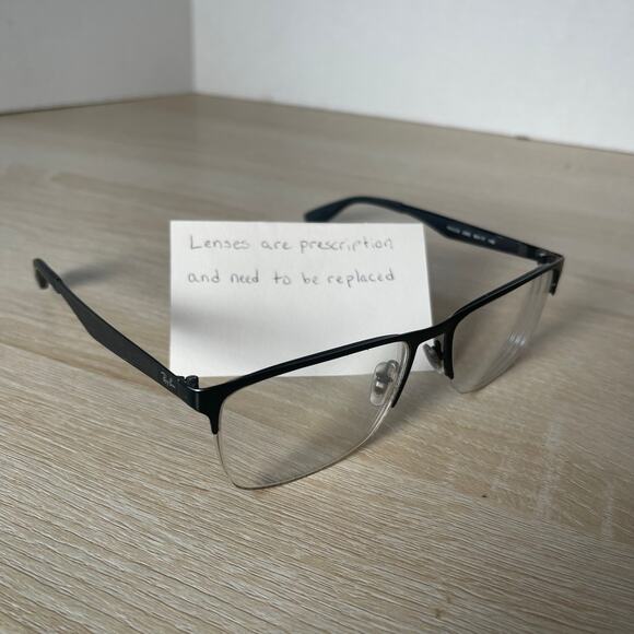 Ray-Ban RB6335 2503 Eyeglasses Black Rectangular Frames Only 56-17-145 - Picture 1 of 9